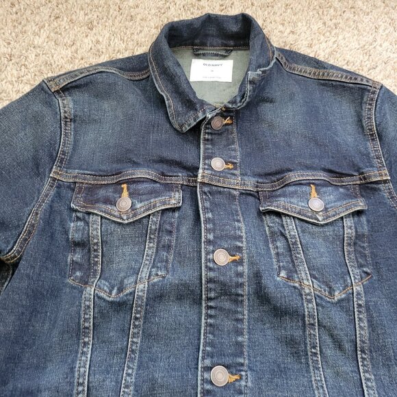 Old Navy Jean Jacket Womens Medium Denim Button Up Western Dark Wash - Picture 3 of 7
